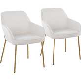 Daniella Dining Chair in Gold & Cream Fabric (Set of 2)